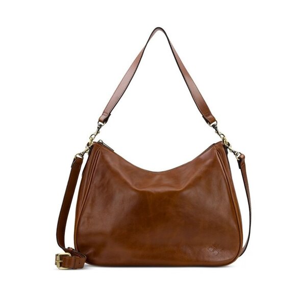 PATRICIA NASH Athani large leather shoulder crossbody + Dust bag COGNAC BROWN - Picture 1 of 13